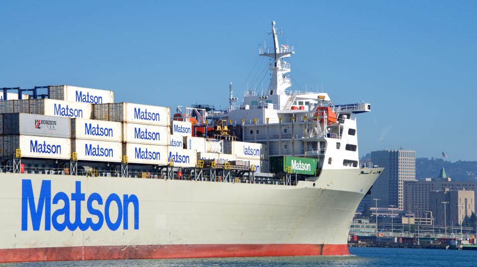 photo of a ship of container line Matson