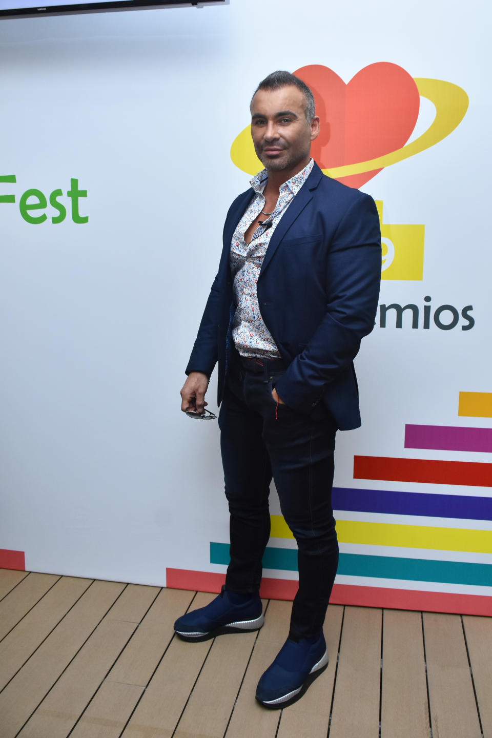 Diego DiMarco poses for photos during a press conference to promote 'Bien Fest 2019' It is a festival to raise awareness among citizens to be in good health at Casa Zertu on September 3, 2019 in Mexico City, Mexico (Photo by Eyepix/NurPhoto via Getty Images)