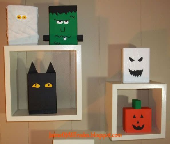 Halloween characters from children’s blocks