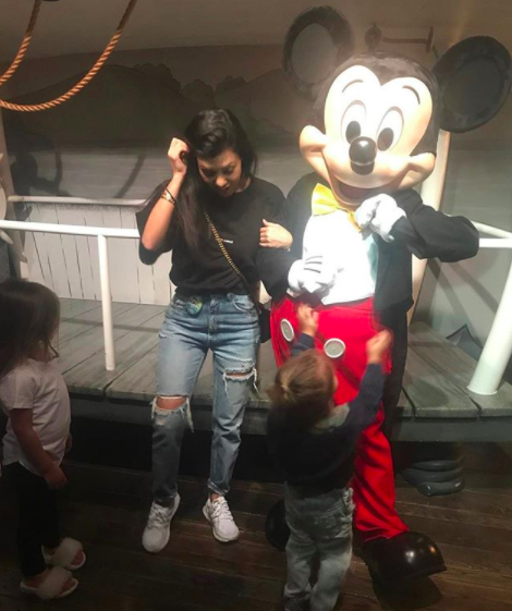 <p>“Just call me Minnie,” the unabashed Disney fan captioned a photograph with the company’s signature character. (Photo: <a rel="nofollow noopener" href="https://www.instagram.com/p/BTFQDXQDSFZ/?taken-by=kourtneykardash" target="_blank" data-ylk="slk:Kourtney Kardashian via Instagram;elm:context_link;itc:0;sec:content-canvas" class="link ">Kourtney Kardashian via Instagram</a>) </p>