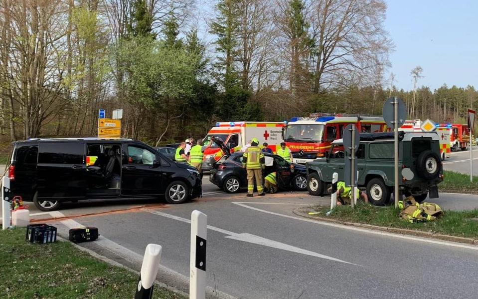 The crash is said to have happened when a Renault collided with the Mercedes van