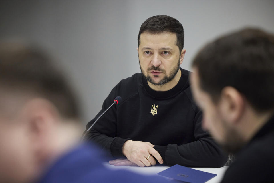 Ukrainian president Volodymyr Zelenskyy in Lviv on Jan. 11, 2023. (Presidential Office of Ukraine / DPA / AP)