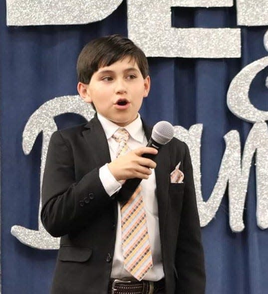 Hadyn Huggins was named the Arkansas Auctioneers Association junior bid calling reserve champion at Hot Springs on Saturday, May 14.