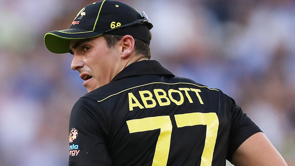 Sean Abbott, pictured playing for Australia, the team to a T20 series wi over Pakistan.