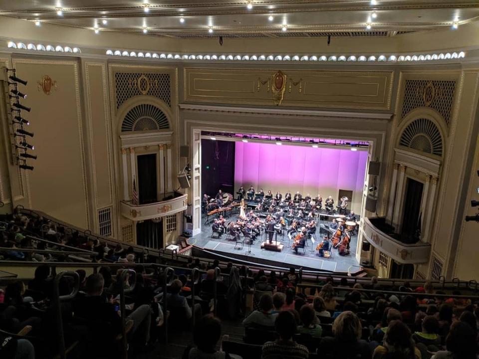 A view of the Lafayette Symphony Orchestra from a previous concert.