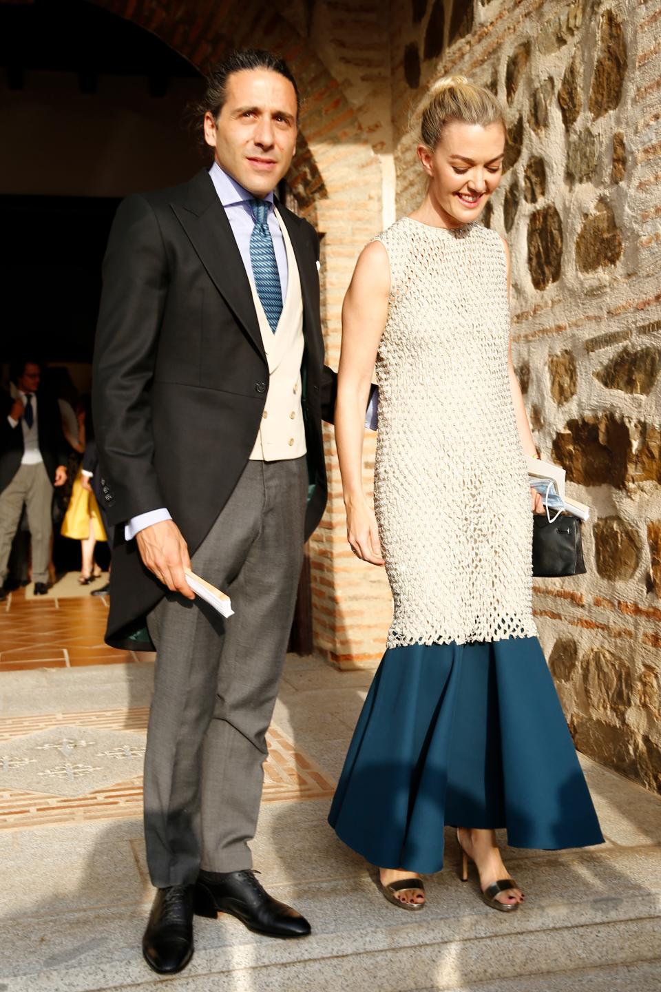 CIUDAD REAL, SPAIN - JULY 11: Marta Ortega and Carlos Torreta leaving the wedding of Felipe Cortina and Amelia Millan on July 11, 2021 in Ciudad Real, Spain. (Photo By Javier Ramirez/Europa Press via Getty Images)