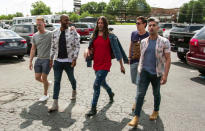 This image released by Netflix shows the cast of "Queer Eye." The program was named one of the top ten TV shows of 2018 by the Associated Press. (Netflix via AP)