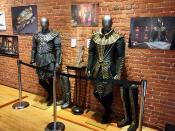 <p>The armor on the right is worn by T’Kuvma (Chris Obi), who seeks to unite the 24 great Klingon houses to halt the encroachment of others. His elaborate garb honors ancient Klingon ways (and includes claw-like Swarovski crystals and vintage lace around the collar). (Photo: Marcus Errico/Yahoo TV) </p>
