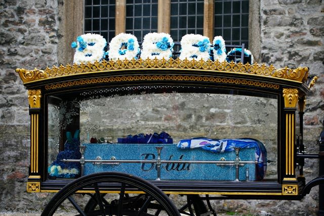 Bobbi-Anne's coffin was carried to the church in a horse drawn carriage (Ben Birchall/PA)