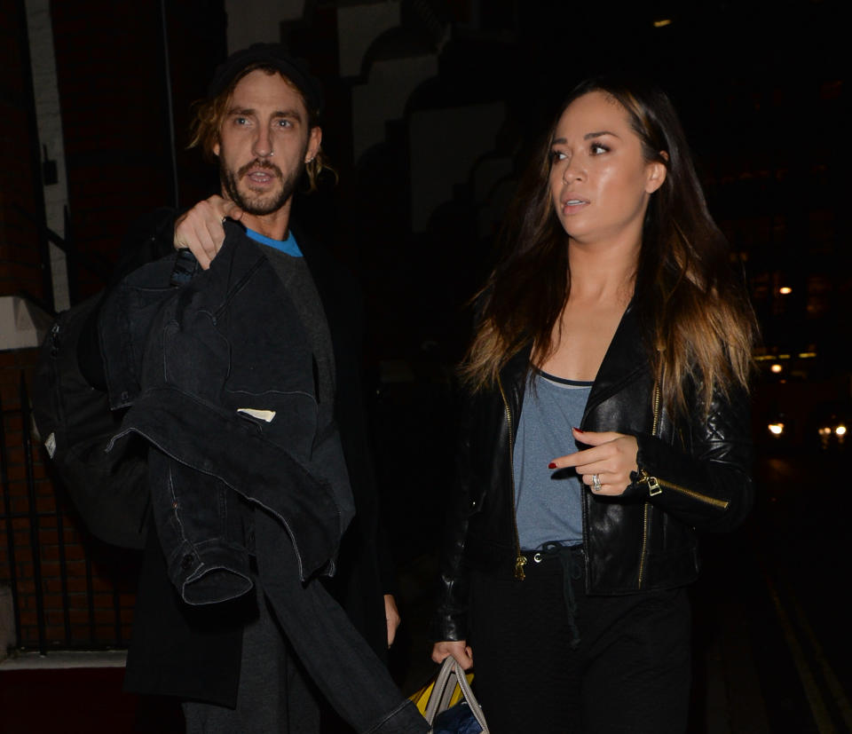 MAYFAIR, UNITED KINGDOM - OCTOBER 18: Seann Walsh and Katya Jones seen leaving a dance studio on October 17, 2018 in Mayfair, London.  PHOTOGRAPH BY Eagle Lee / Barcroft Images (Photo credit should read PALACE LEE / Barcroft Media via Getty Images)