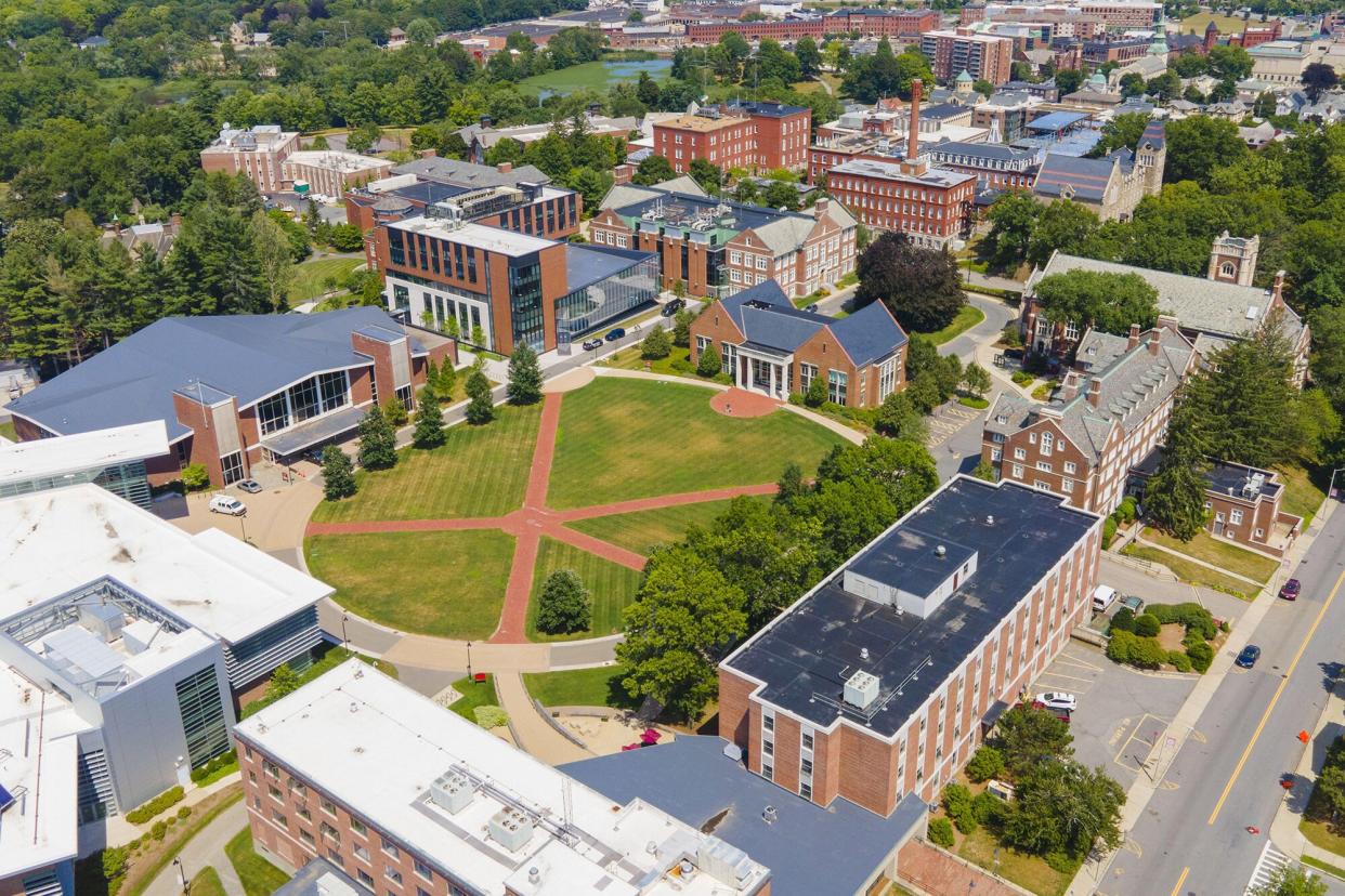 Worcester Polytechnic Institute WPI main campus around The Quad in city of Worcester, Massachusetts MA, USA.