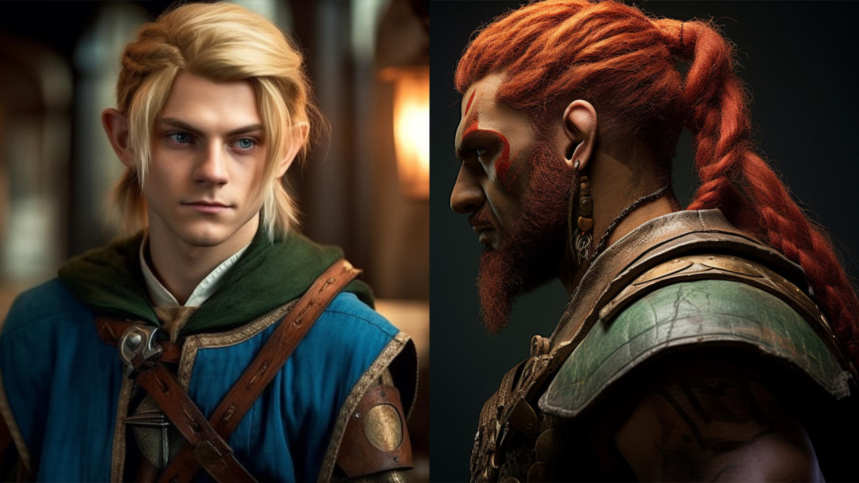  Ai generated images of live action Link and Ganondorf . 