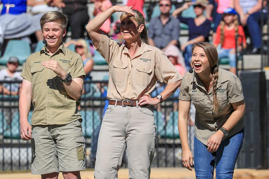 A pink carpet media event allowed fans the opportunity to take a snap with one of the Irwins, and of course some animals even made a surprise visit!