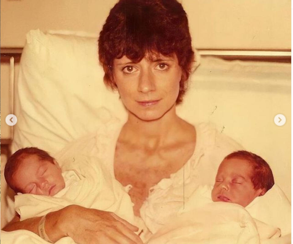 Lisa and Jess from The Veronicas as newborn babies with their mum