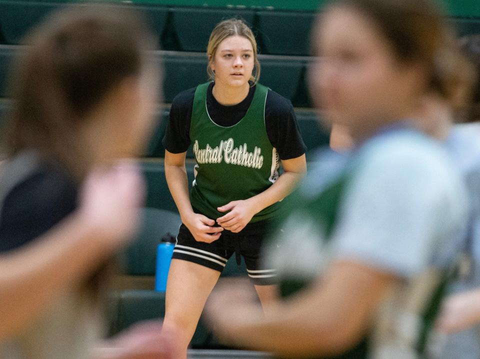 Central Catholic's Kristen Belden at practice Tuesday, January 31, 2023.