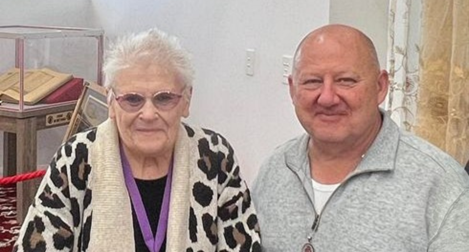 George Helon pictured with his mother Elizabeth Helon. Speaking about increase to Carer Allowance Centrelink payments.