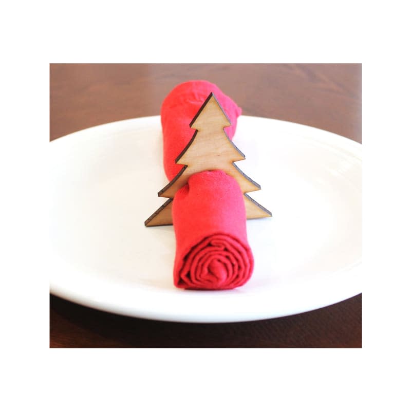 Christmas Tree Wood Napkin Rings