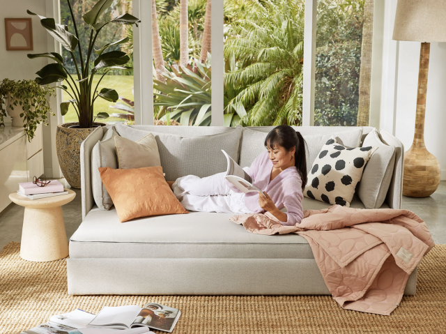 Koala Stunner Sofa Bed with woman lying down reading