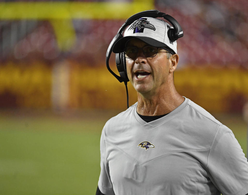 Baltimore Ravens head coach John Harbaugh. Mandatory Credit: Brad Mills-USA TODAY Sports