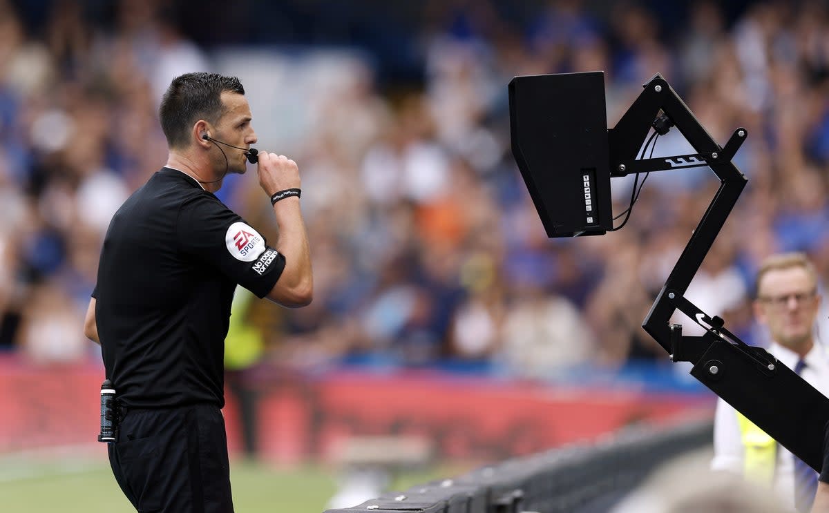 West Ham boss confronted referee Andrew Madley (pictured) after Maxwel Cornet’s goal was chalked off (Steven Patson/PA) (PA Wire)