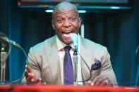 Terry Crews visits Q102 radio station on Tuesday in Philadelphia.