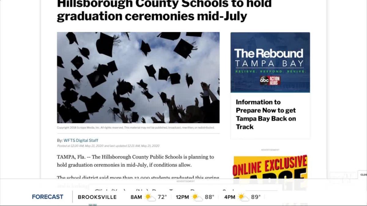 Hillsborough County Schools to hold graduation ceremonies midJuly