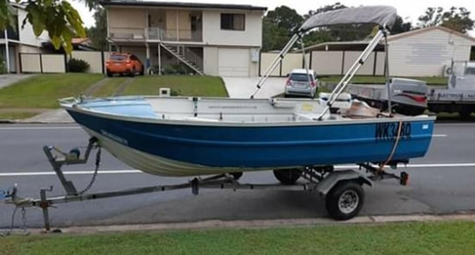 A boat stolen from outside a Boronia Heights home. It was stolen within hours of its owner, who had leukaemia, died.