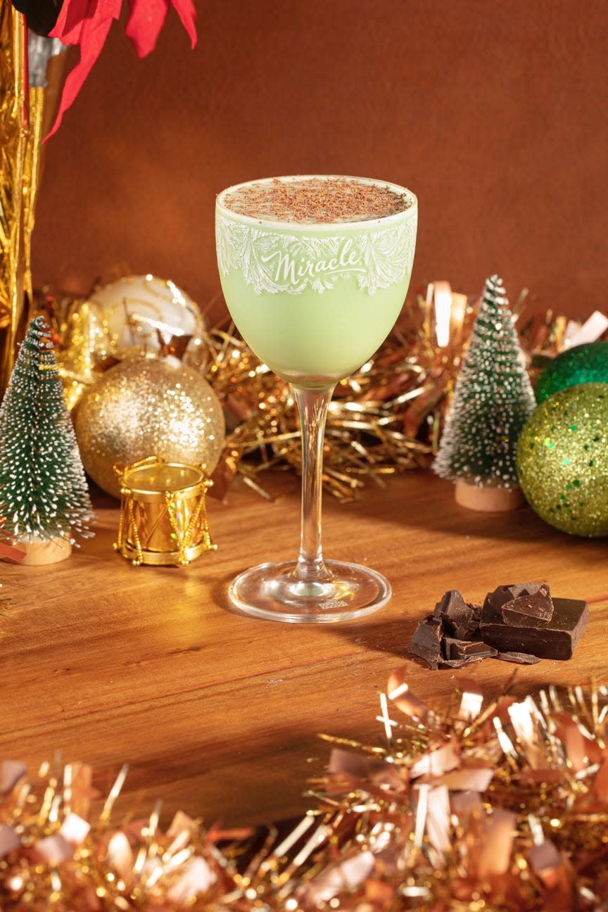 The Christmas Cricket cocktail is one of the new holiday themed beverages offered at this year's Miracle pop-up bar, returning to Market Street in Nulu.