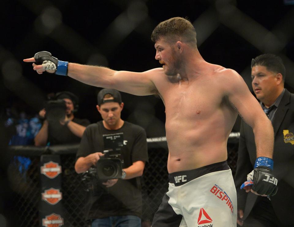Michael Bisping announced his retirement from MMA on Monday, citing eye injuries that leave him seeing flashes in the dark. (Getty)