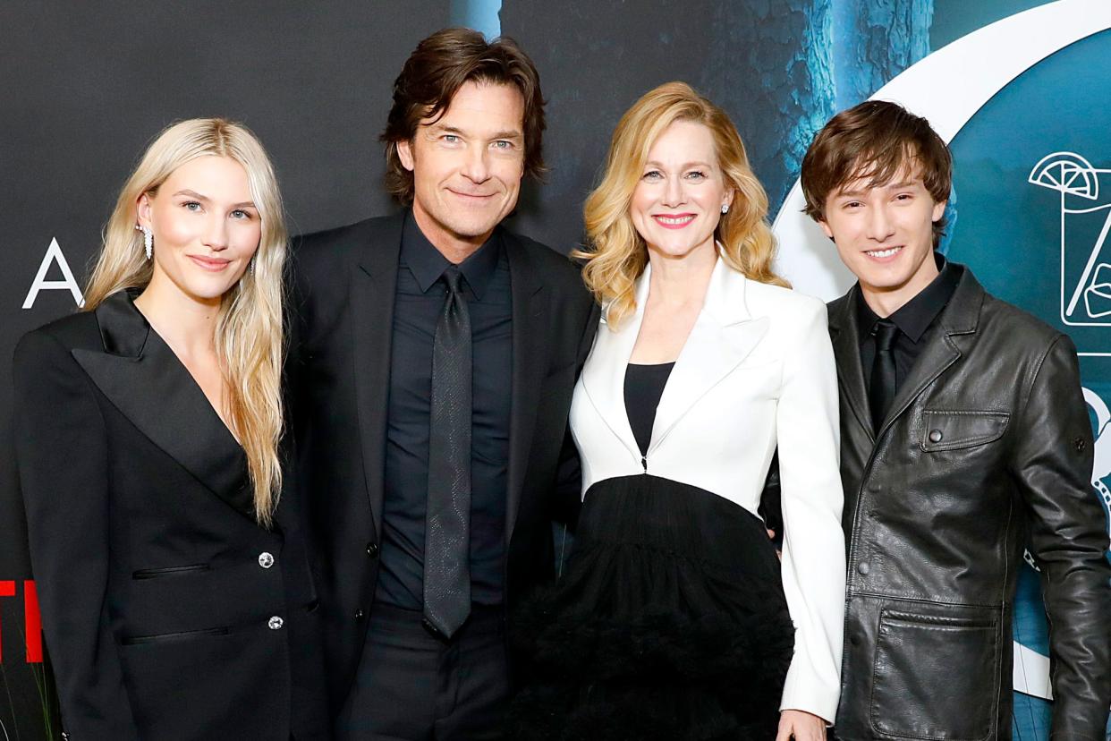 NEW YORK, NEW YORK - APRIL 21: (L-R) Sofia Hublitz, Jason Bateman, Laura Linney, and Skylar Gaertner attend the Premiere of Ozark S4 presented by Netflix at Paris Theatre on April 21, 2022 in New York City. (Photo by Monica Schipper/Getty Images for Netflix) ORG XMIT: 775794912 ORIG FILE ID: 1392865881