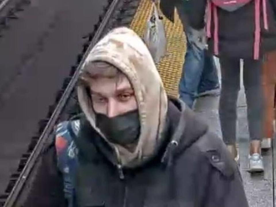 Toronto police have released this photo of a suspect involved in an alleged subway pushing incident at Bloor-Yonge Station on Friday, Nov. 26. (Toronto Police Service - image credit)