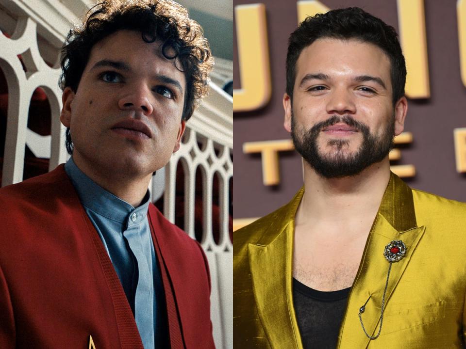 Josh Andrés Rivera in "The Hunger Games" prequel as Sejanus Plinth and at the film's world premiere.