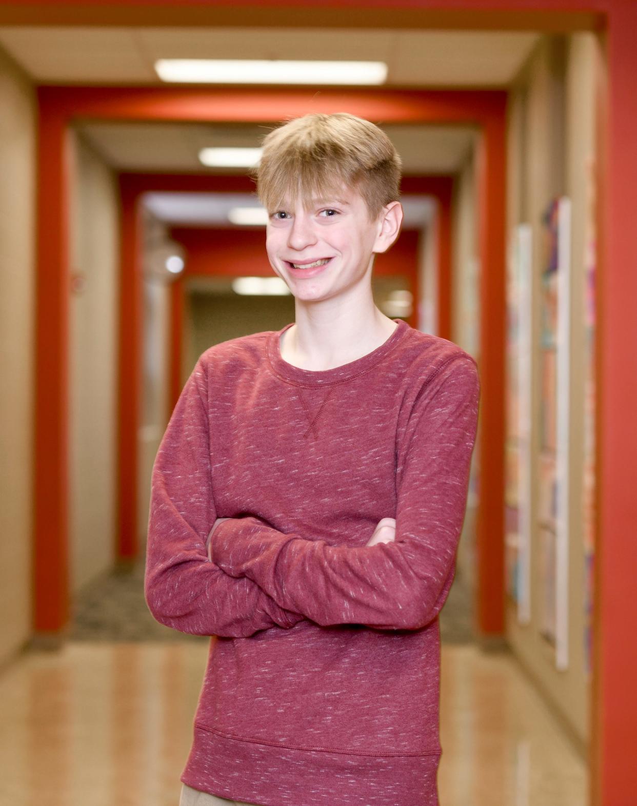 Luka Novakovic, a student at Northwest Middle School, a Canton Repository Synchrony Financial Kid of Character for February.  Wednesday,  February 15, 2023.