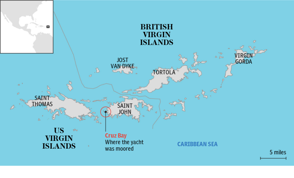 Virgin Islands – Missing sailor locator map