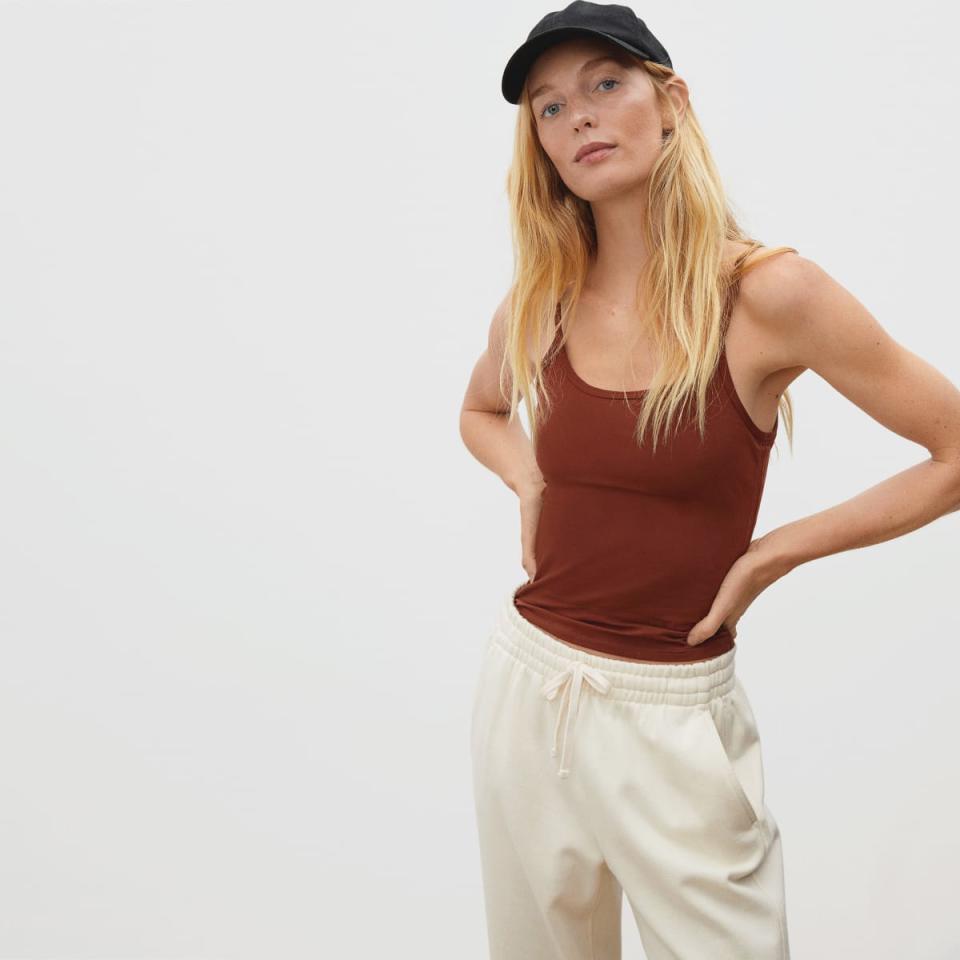 The Scoop-Neck Cami in Rosewood. Image via Everlane.