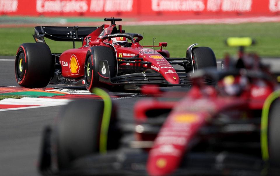  Formula One F1 - Mexico City Grand Prix - Autodromo Hermanos Rodriguez, Mexico City, Mexico - October 30, 2022 Ferrari's Charles Leclerc in action during the race - REUTERS