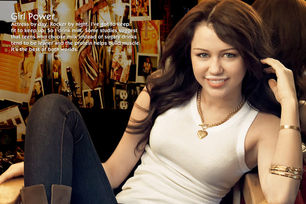 IHR verdankt Miley Cyrus ihre „Girl Power“: der Milch. Promis hin oder her, der wahre Star von „Got Milk?“ ist eben doch sie! (Bild: WENN)