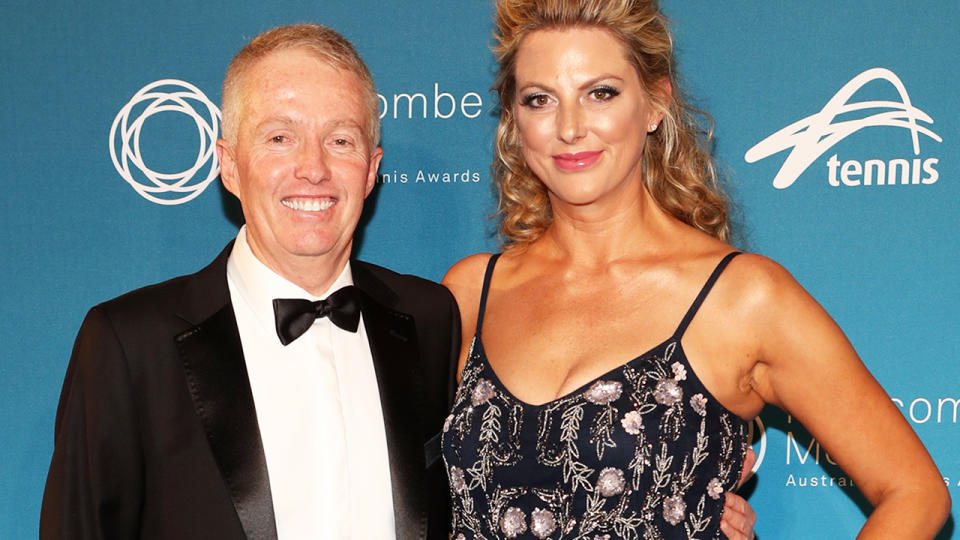 Craig Tiley and wife Ali, pictured here at the Newcombe Medal awards in 2017.