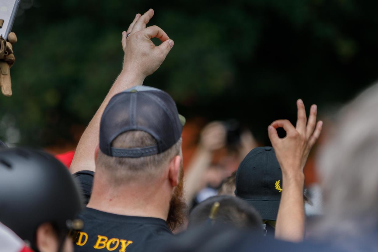 A member of the far-right group "Proud Boys" (JOHN RUDOFF/AFP/Getty Images)