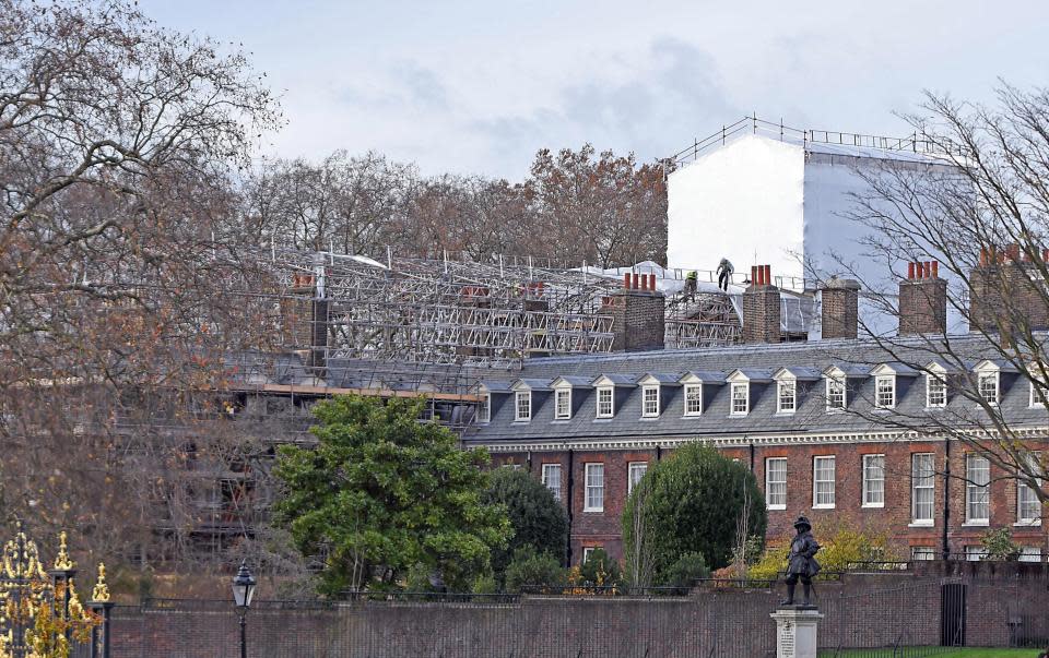 Builders have been rapidly working on repairing the roof of Apartment 1 at the Palace. Source: Supplied