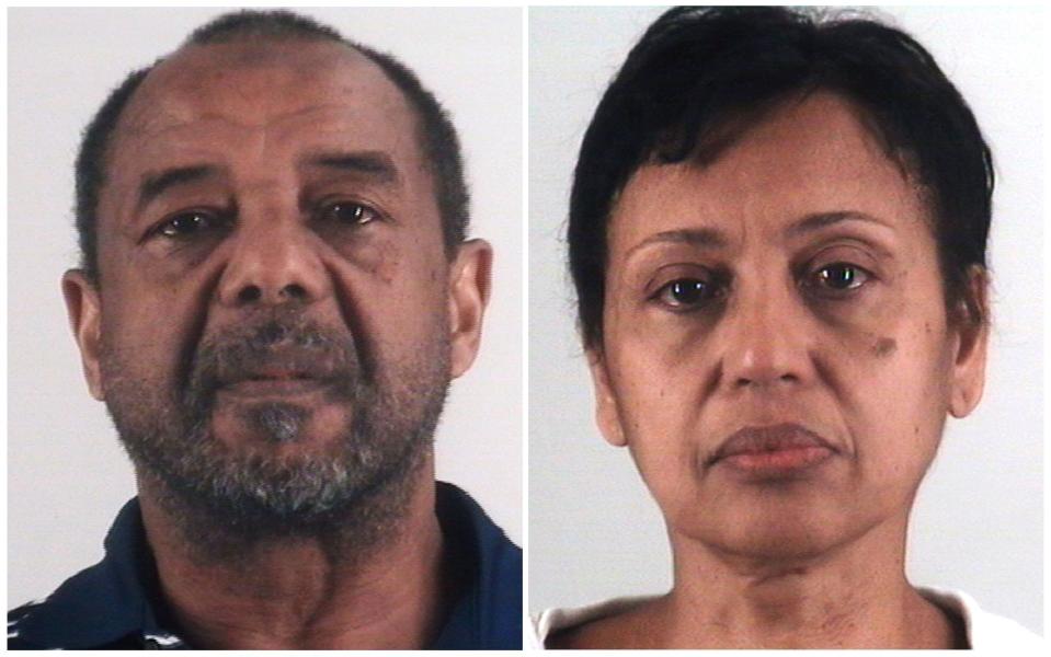 This combination of photos provided by the Tarrant County Sheriff's Department in Texas shows Mohamed Toure, left, and Denise Cros-Toure.