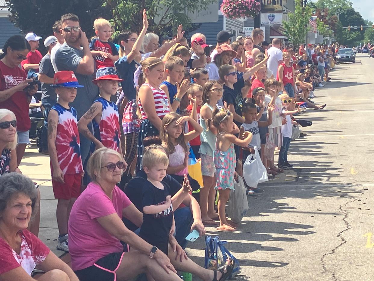 Hundreds of people lined Main Street on Tuesday for Bellville's Liberty Fest parade.