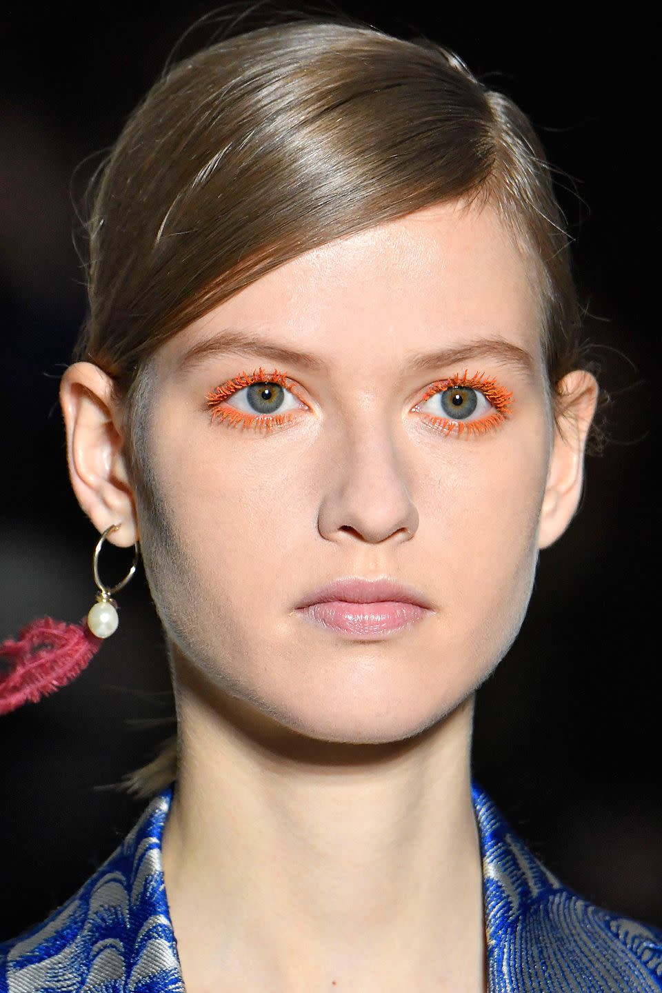 <p><strong>Trend: colourful lashes</strong></p><p>If the resurging trend for coloured eyeliner isn't bold enough for you, try copying the pigmented lashes (in orange, purple, blue or pink) at Dries Van Noten. You can achieve the look either with coloured mascaras or by rubbing eyeshadow into your lashes and combing it through with a spoolie. </p>