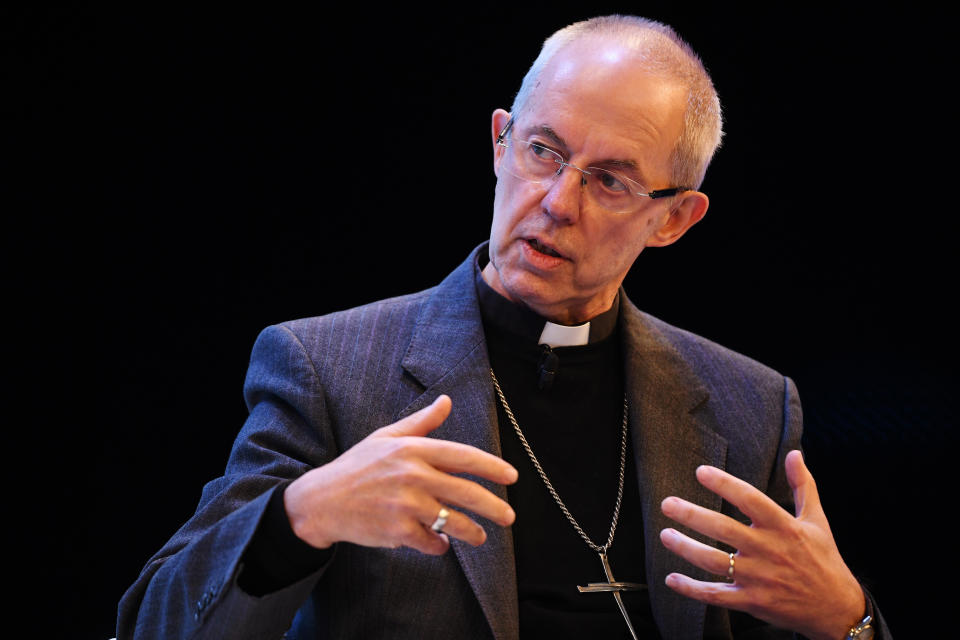 LONDON, ENGLAND - NOVEMBER 18: The Most Reverend Justin Welby, Archbishop of Canterbury talks at a debate on social inequality at the annual CBI conference on November 18, 2019 in London, England. (Photo by Leon Neal/Getty Images)