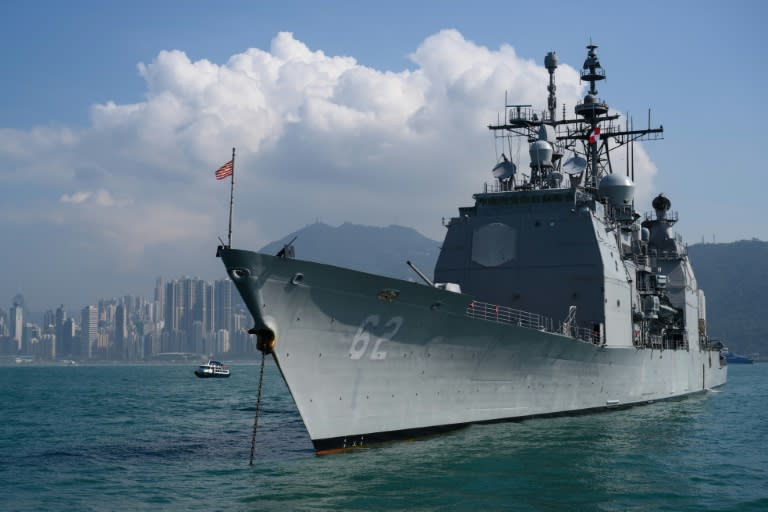 The US Navy's USS Chancellorsville (CG-62) guided missile destroyer was among a carrier strike group to call at the semi-autonomous city of Hong Kong