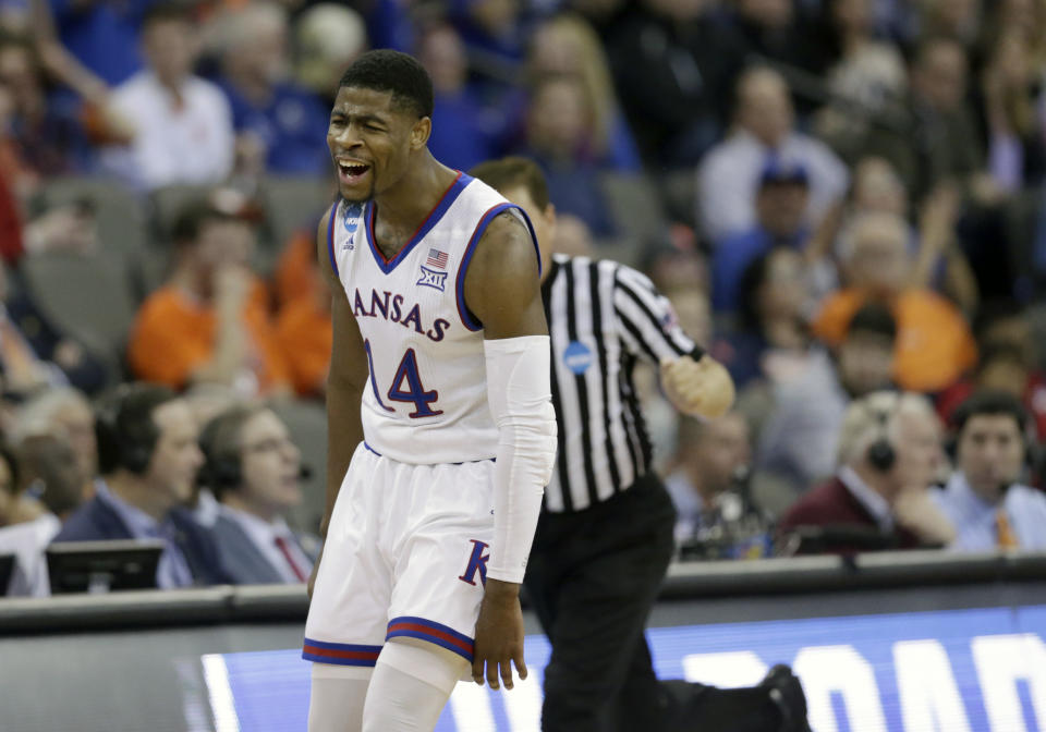 Kansas’ Malik Newman had 32 points against Duke, including all 13 of the Jayhawks’ points in overtime. (AP Photo/Nati Harnik)