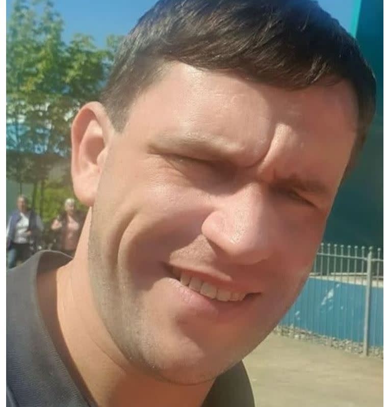 A man accidentally stabbed his mum then hugged her before leaving her to bleed to death outside a pub, a murder trial has heard.

Jamie Dempsey, 32, is accused of murdering his mum Karen Dempsey, 55, after fighting broke out at Brambles in Kirkby, Liverpool, on August 22 last year. 

Captio: Jamie Dempsey, 32, of Brechin Road, Kirkby, Liverpool, who denies murder