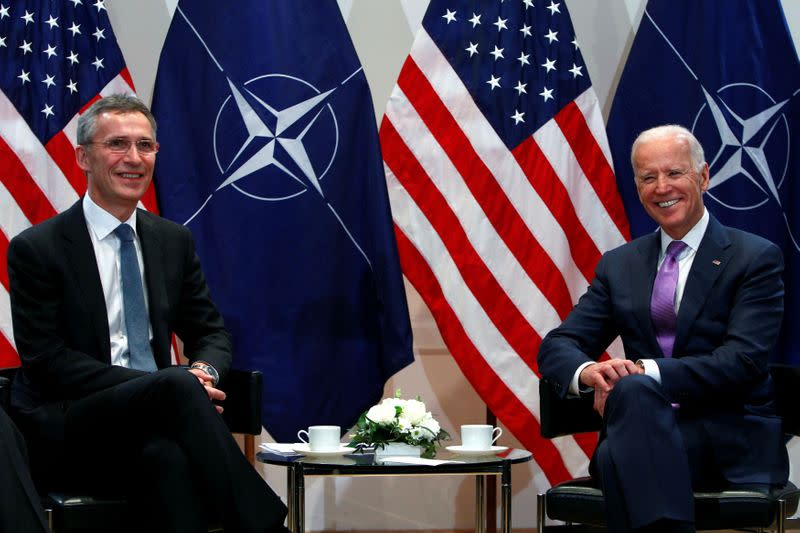 FILE PHOTO: U.S. Vice President Biden meets NATO Secretary General Stoltenberg during the 51st Munich Security Conference in Munich