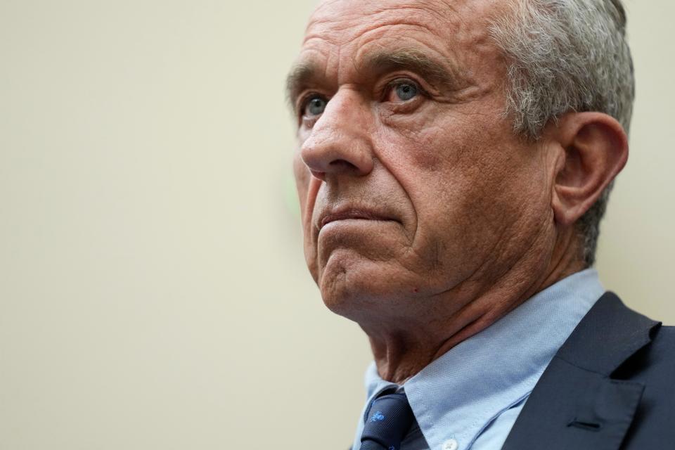 Robert F. Kennedy Jr., testifies before a House Judiciary Select Subcommittee on the Weaponization of the Federal Government hearing on Capitol Hill in Washington, Thursday, July 20, 2023.