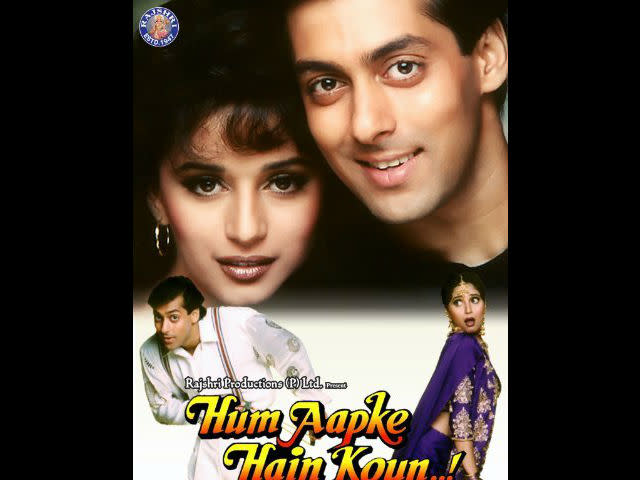 <b>1. Hum Aapke Hain Koun </b><br>This Madhuri Dixit-Salman Khan starrer was nothing less than a wedding epic. Madhuri’s backless choli, green lehenga and Salman’s three piece wedding suit became the recurrent theme of every to-be wed’s wardrobe. It was rumoured during the movie’s never ending run that more girls watched it with their tailors than boyfriends.